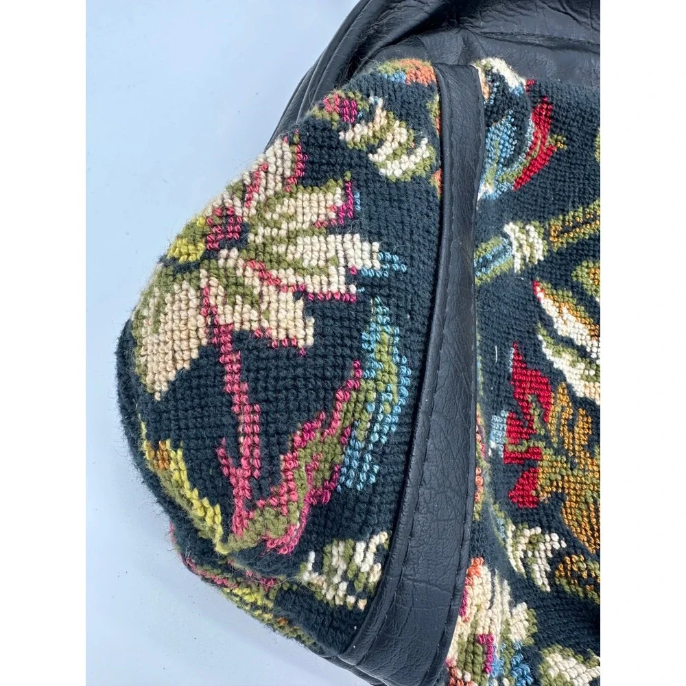 Swafford Originals Crossbody‎ Bag Womens Vintage Floral Needlepoint Black